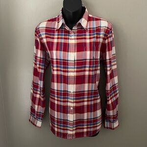 Ralph Lauren Plaid Silk Button Down Shirt